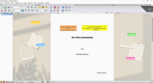 Papyrus mit Schreibnotizen